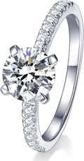 IMOLOVE Solitaire Moissanite Engagement Ring 1CT D VVS1 (Style SKGN)