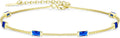 Birthstone Bracelets for Women - 925 Sterling Silver Gold Plated Chain