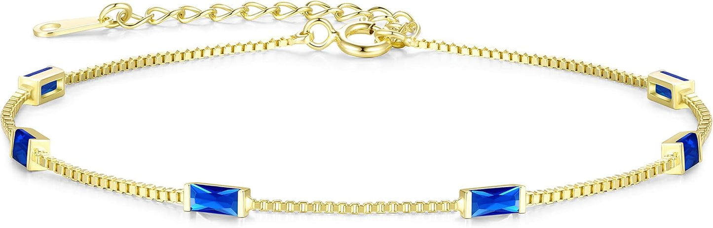 Elegant Birthstone Bracelets for Women in 925 Sterling Silver