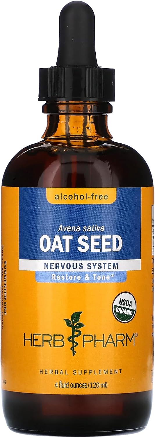 Herb Pharm Organic Alcohol-Free Oat Seed Glycerite for Nervous System