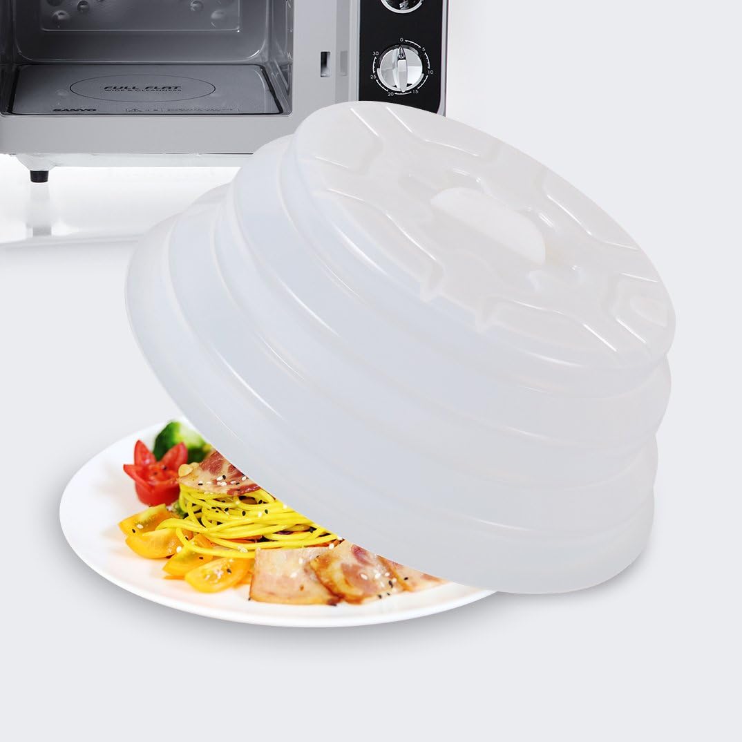 Collapsible Silicone Plate Cover, BPA Free, 11'' White