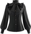 Victorian Blouse for Women - Vintage Gothic Lotus Ruffle Top