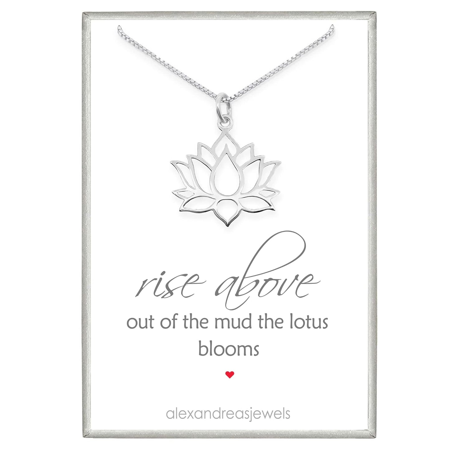 Lotus Flower Necklace for Women - Inspirational Yoga Jewelry 18ftin