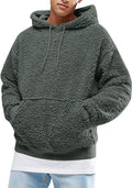 Runcati Mens Fuzzy Sherpa Pullover Hoodie - Warm Casual Fit