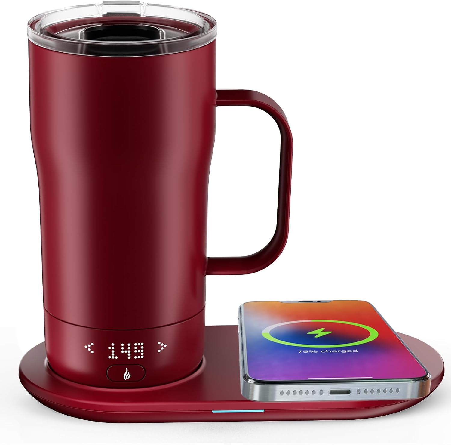 18oz Smart Self-Heating Mug: App Controlled, All-Day Hot Coffee!