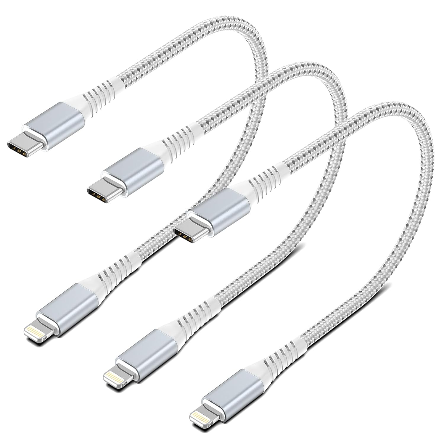 Fast Charge Trio: 1FT Lightning to USB C Cable 3 Pack