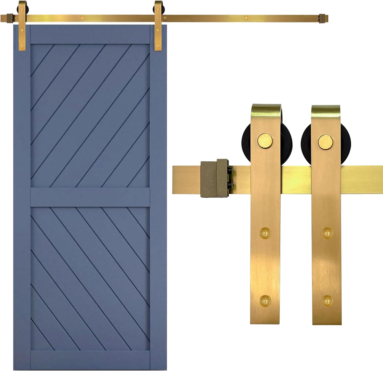 Rio Salto Gold Barn Door Hardware Kit for Modern Interiors
