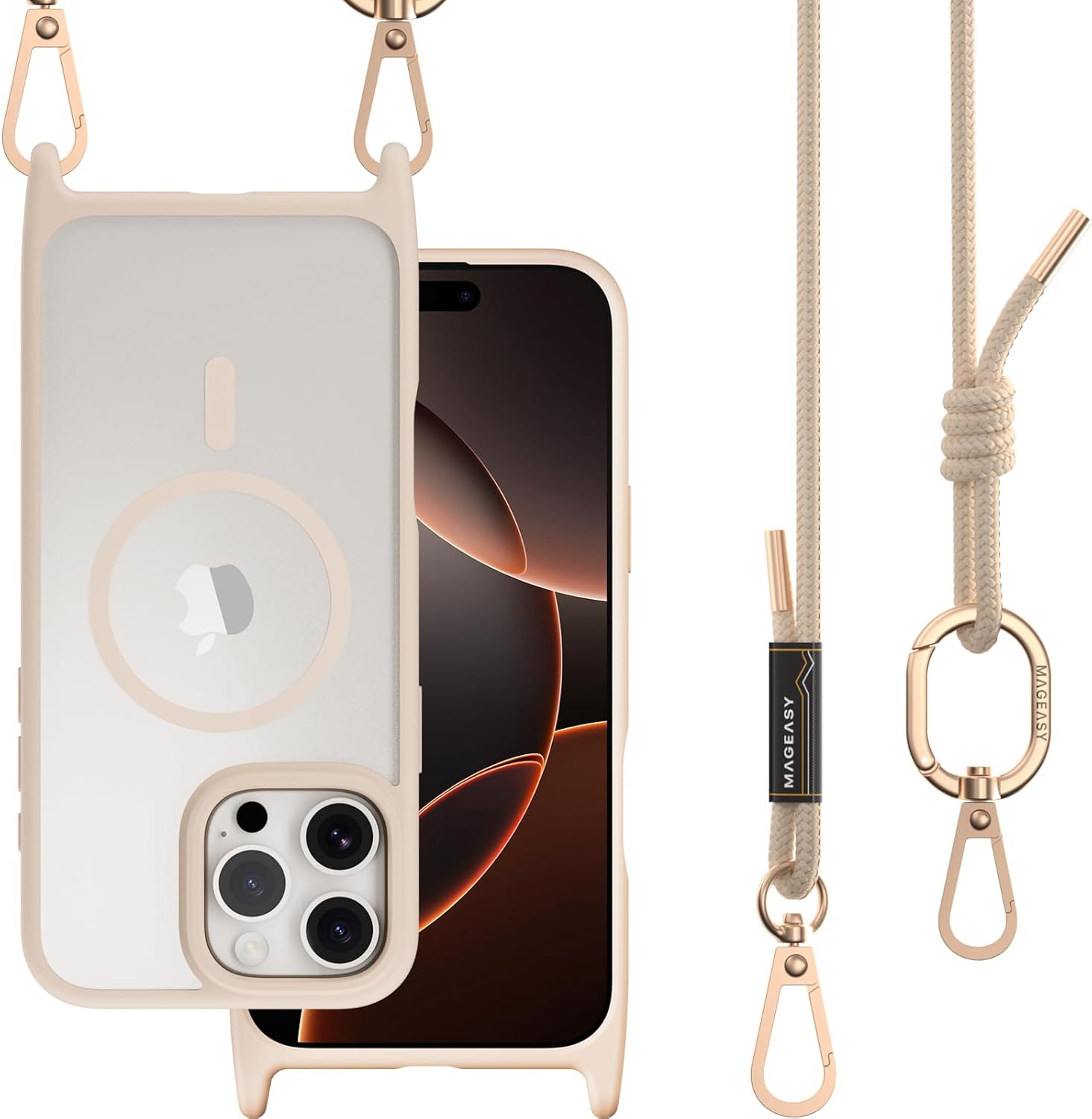 MAGEASY Case for iPhone 16 Pro Max with Crossbody Strap