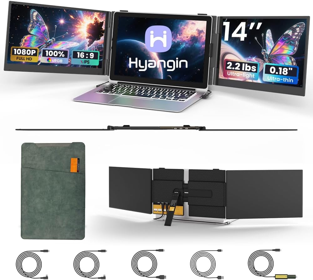 2025 Upgraded 14in Triple Laptop Screen Extender for Work