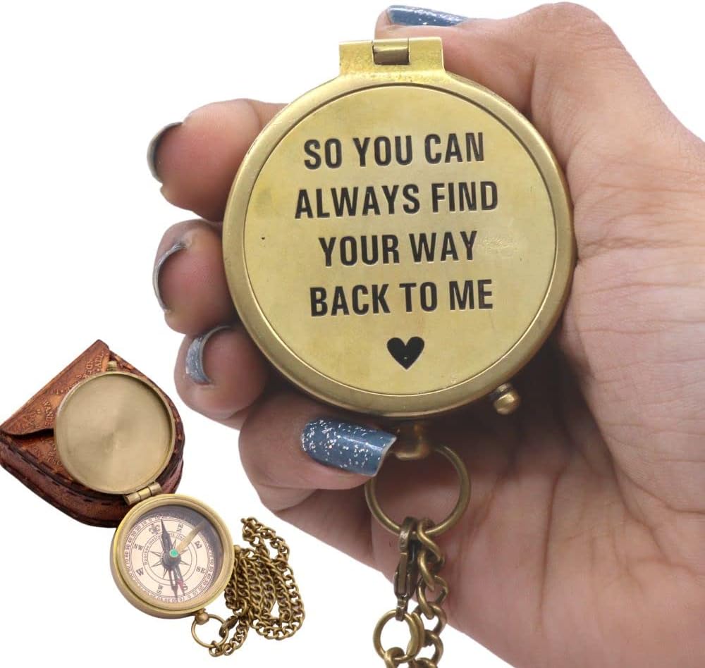 Personalized Solid Brass Compass - Perfect Men's Gift