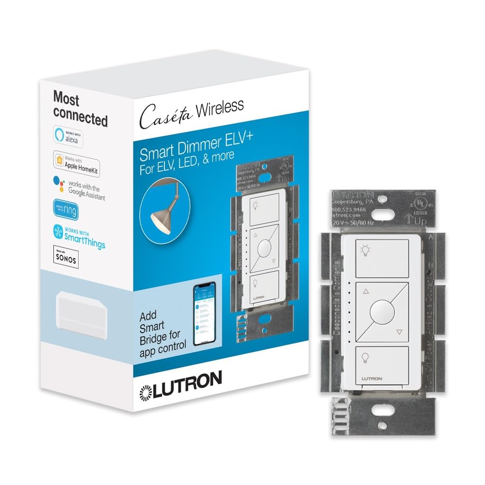 Lutron Caseta Smart Dimmer Switch ELV+ for Easy Lighting Control