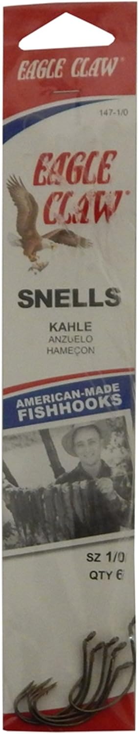 Eagle Claw 147-1/0 Snelled Hooks - Superior Bronze Finish