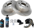Rear Brake Pad & Rotor Kit with Parking Shoes - Ceramic Brake Upgrade