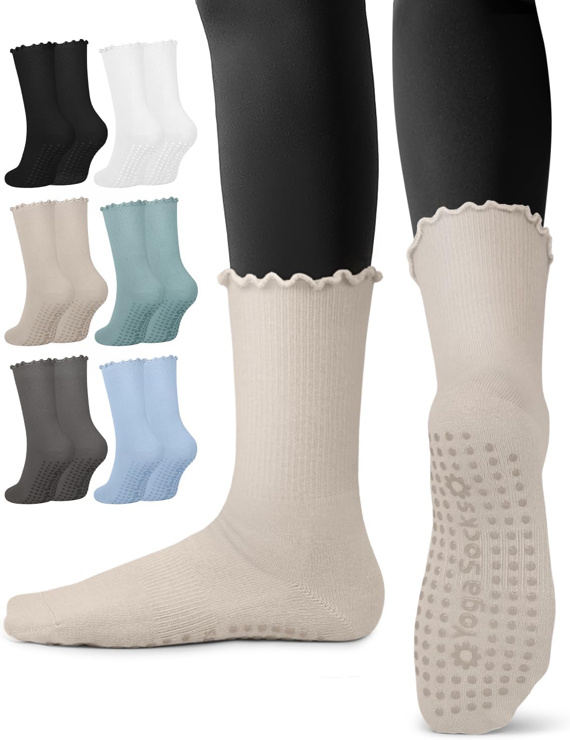 Non-Slip Ruffle Pilates Socks - Aoliks