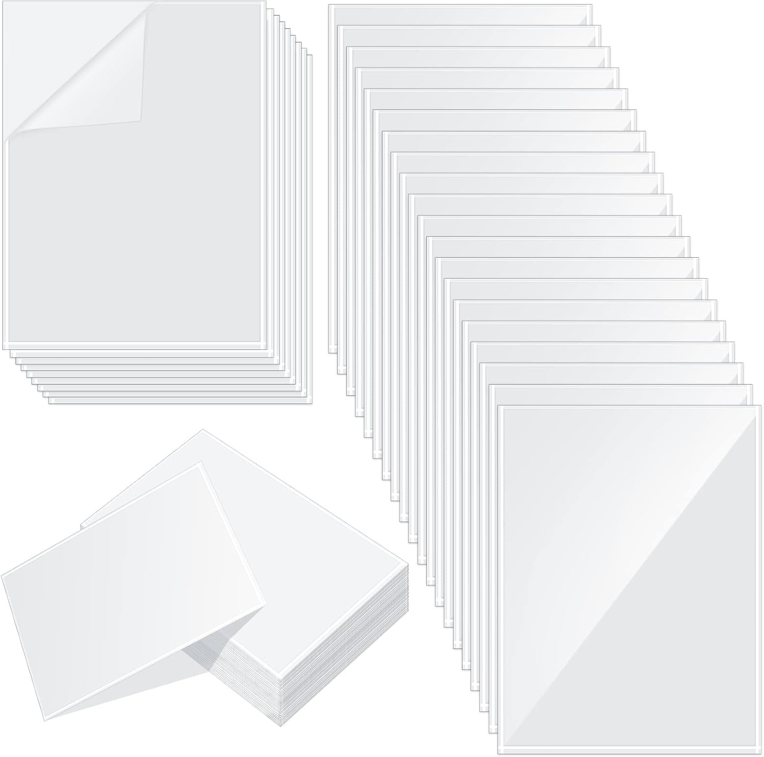 Gueevin 200 Pcs Self Adhesive Display Pockets for Documents