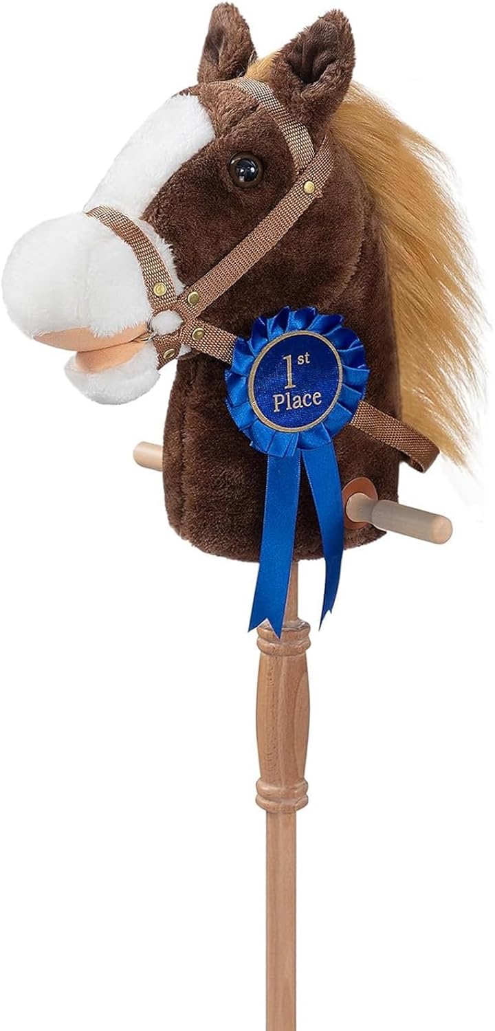HollyHOME Stick Horse Plush with Realistic Sounds for Kids