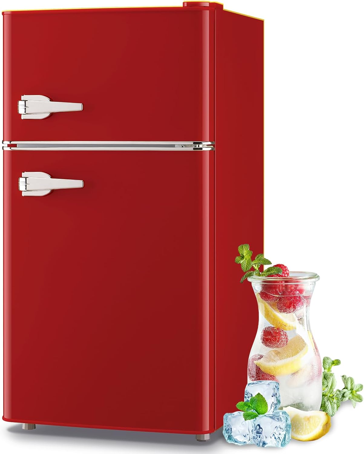 3.5 Cu.ft Refrigerator with Freezer Double Door for Dorms
