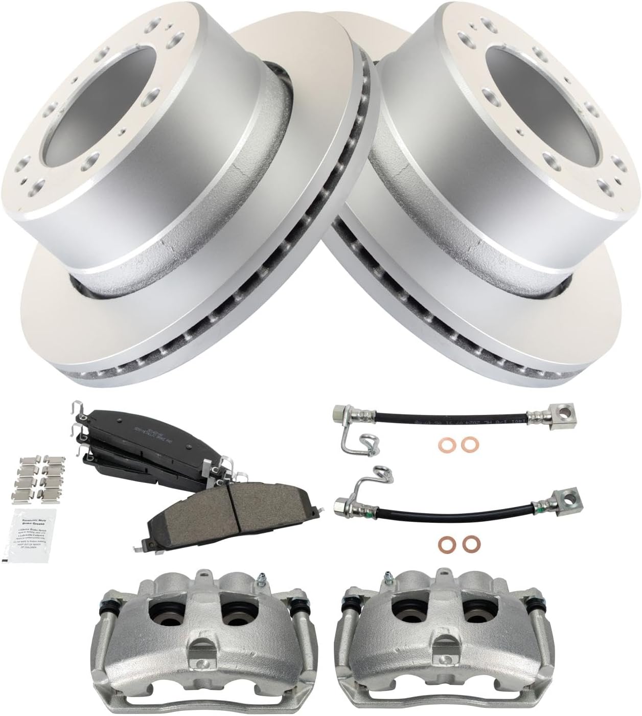 TRQ Rear Brake Pad & Rotor Kit for 2014-2018 Ram 3500