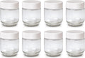 Set of 8 Clear Glass Yogurt Jars