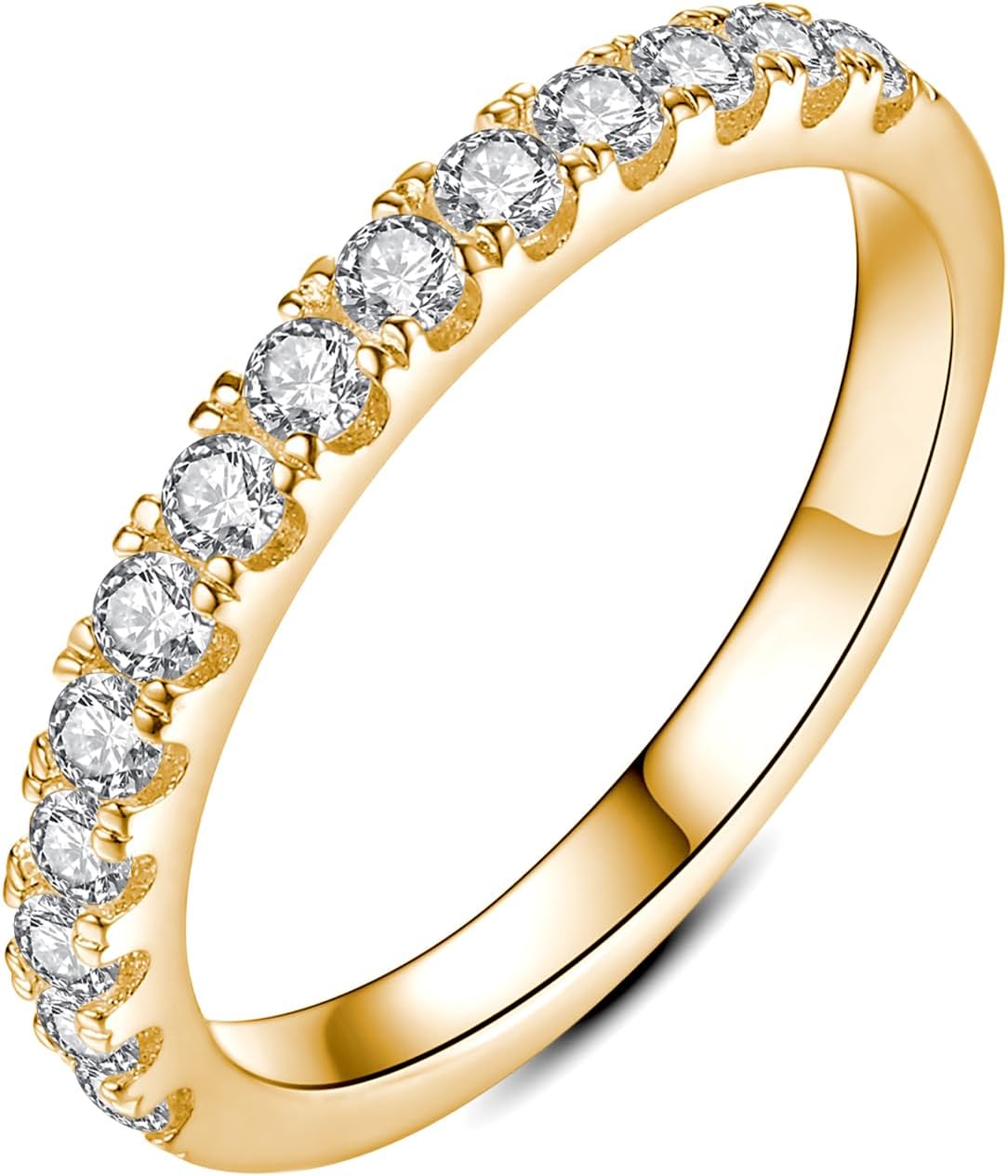 IMOLOVE Moissanite Wedding Band for Women in 925 Sterling Silver