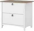 Salinas 2 Drawer Lateral File Cabinet in Pure White and Shiplap Gray