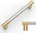 Brushed Nickel and Gold Knurled Cabinet Pulls 6.3 in Hole Center