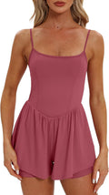 Women's Summer Sleeveless Athletic Rompers Spaghetti Strap Jumpsuit