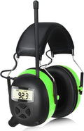 AM/FM Radio Headphones Black-Green - 30dB Hearing Protection