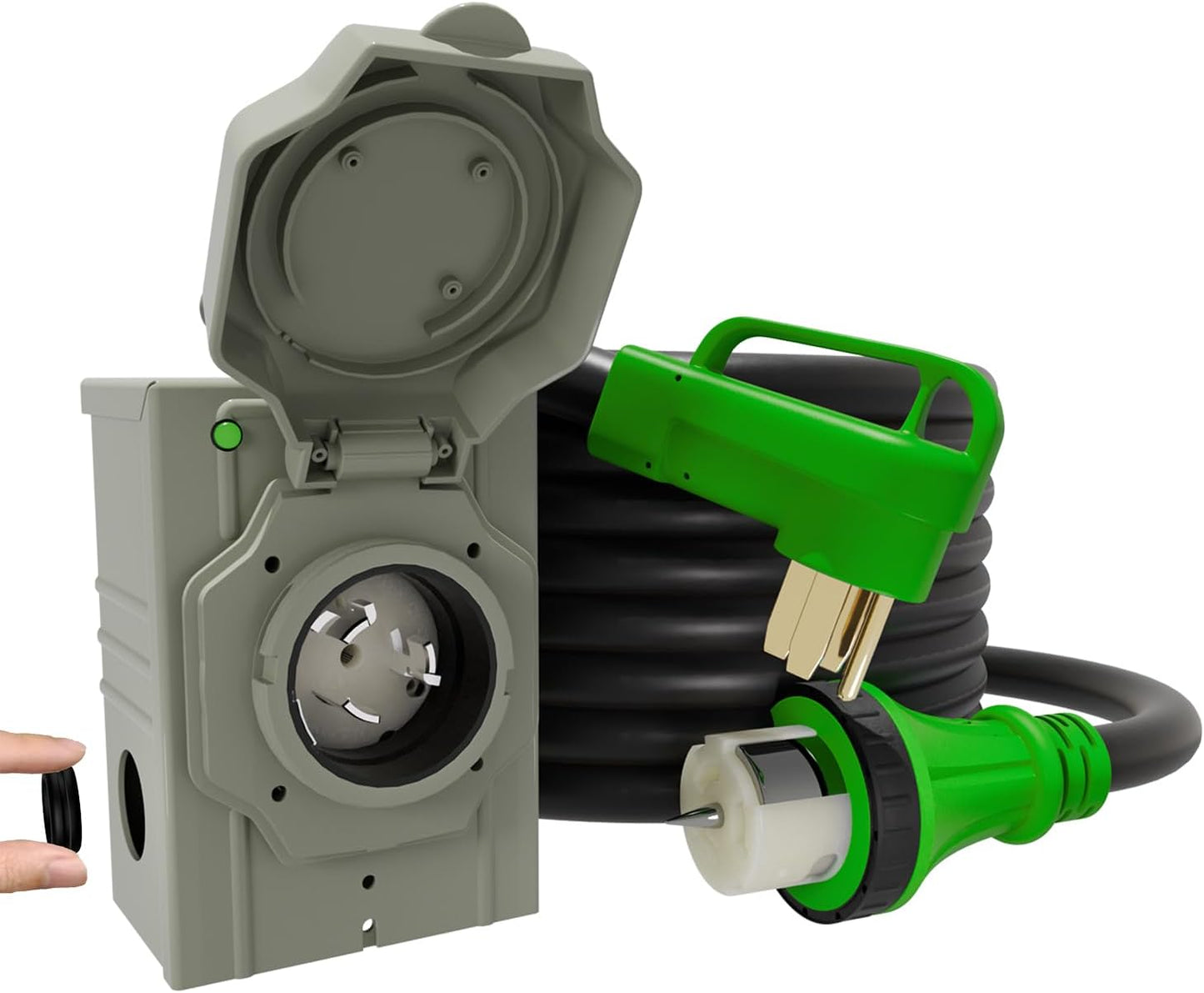 50AMP 15Feet Generator Cord with Pre-drilled Power Inlet Box