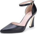 QKL Women's Closed Toe Pointed Heels Pumps - Elegant Everyday Heels