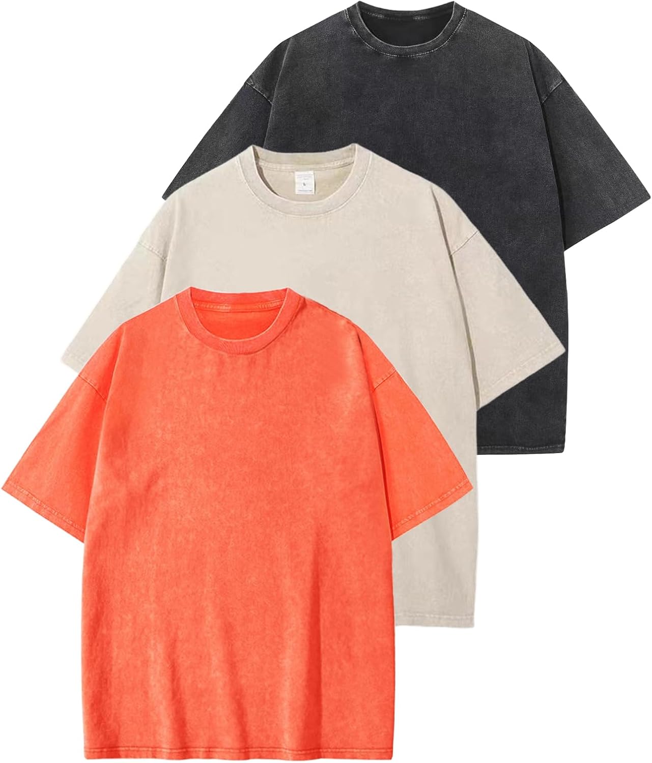 Oversized Vintage Tee for Men - Casual Streetwear 3 Pack
