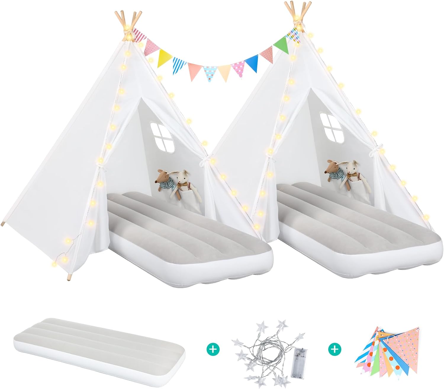 Sumbababy Kids Teepee Tent Set: Sleepover Fun Duo