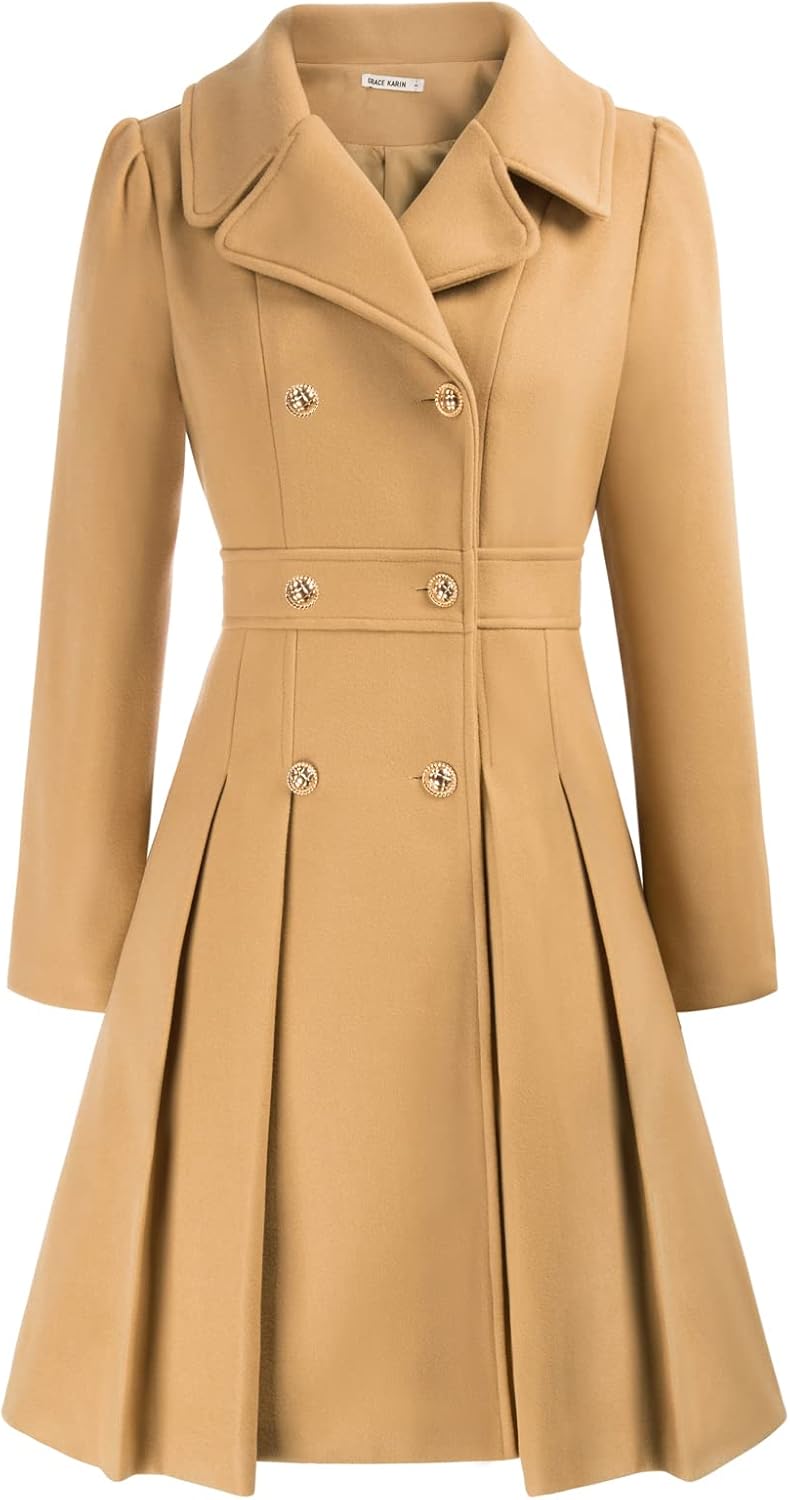 GRACE KARIN Women's Fashion Trench Coat for All Seasons Style