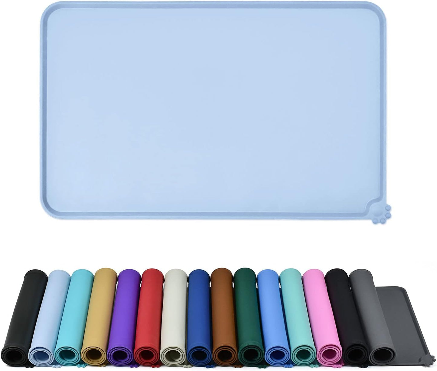 Waterproof Pet Feeding Mat with High Raised Edges for Messy Drinkers