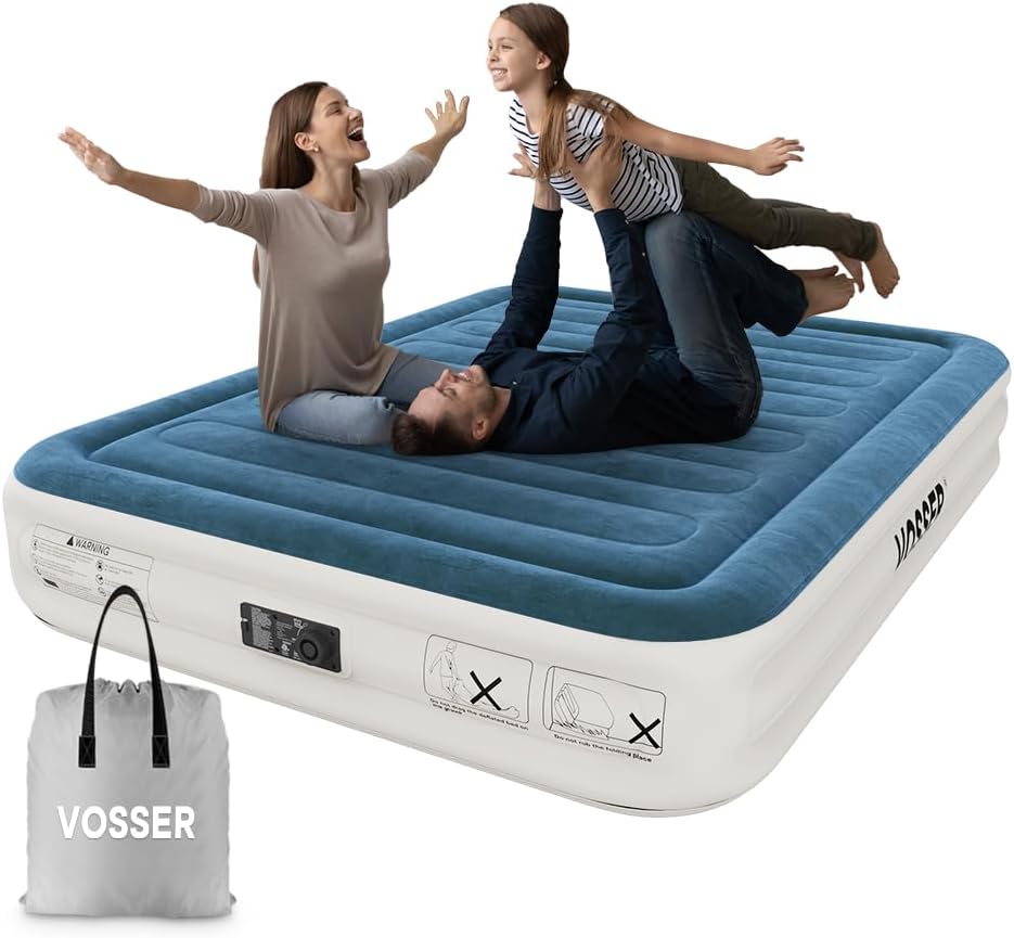 Queen Air Mattress with Built-in Pump for Comfort & Convenience