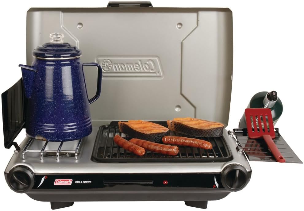 Portable Coleman 2-in-1 Grill: 20,000 BTUs for Outdoor Cooking!