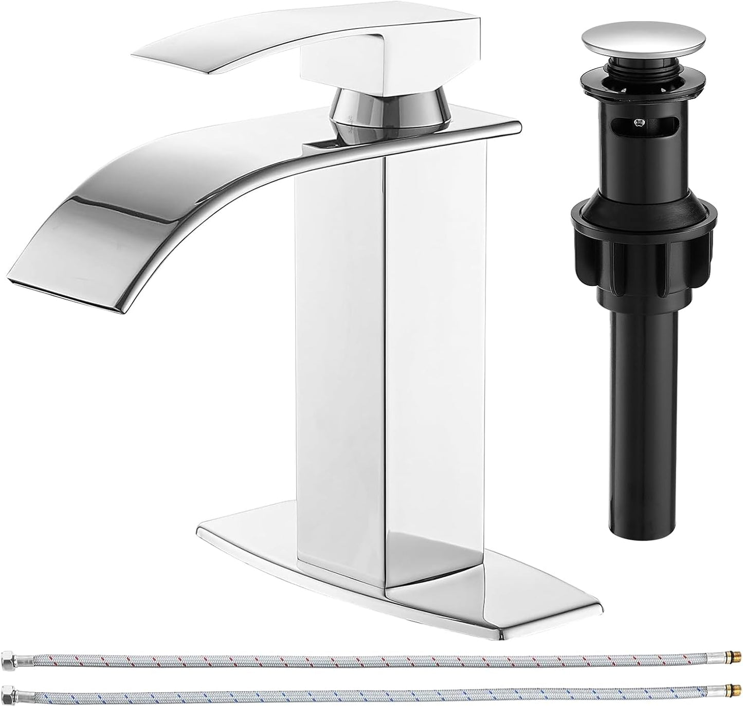 BESy Polished Chrome Waterfall Spout Bathroom Faucet Review
