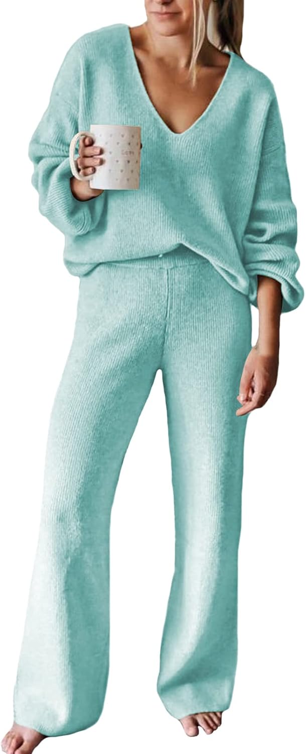 Viottiset Women's 2 Piece Outfits Casual Knit Sweater Set