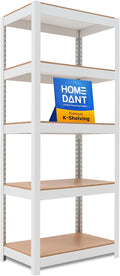 House 5 Tier 24.1 in Laminated Metal Shelving Unit - Adjustable