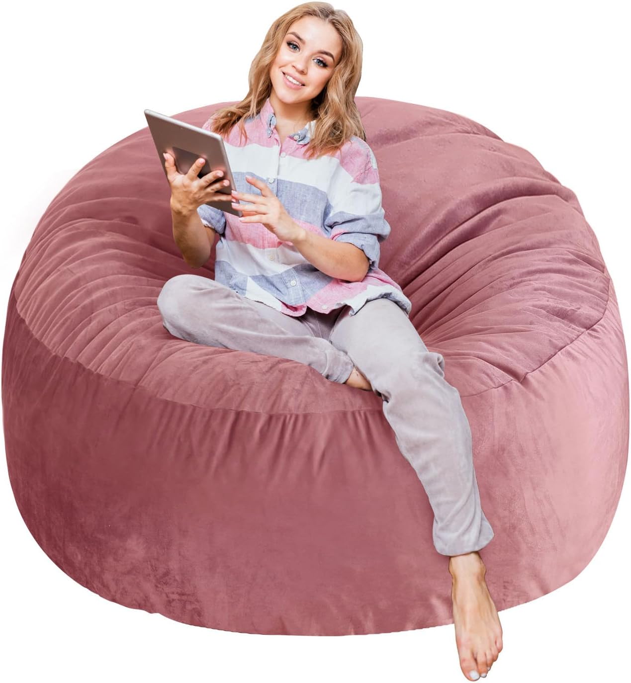 3 Ft Large Bean Bag Chairs for Adults with Memory Foam Comfort