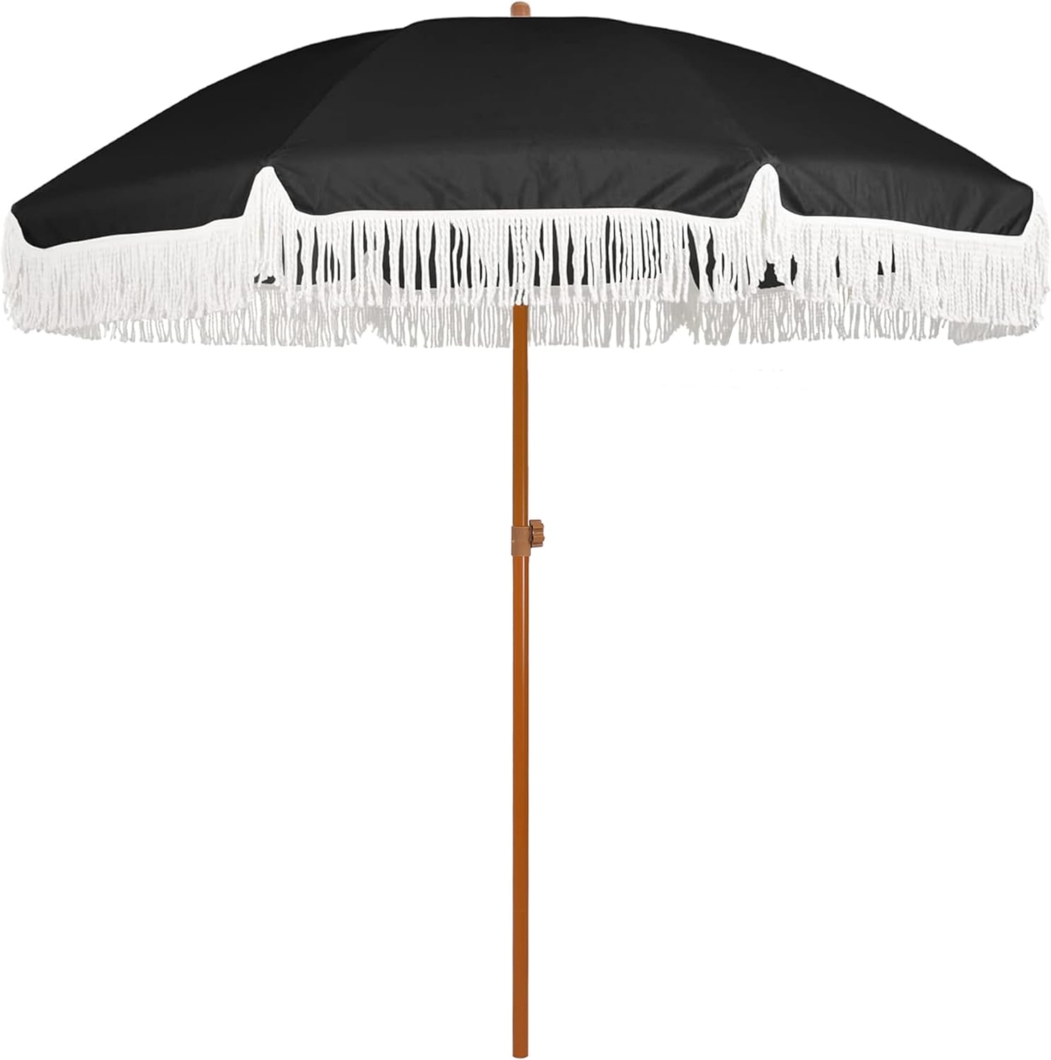 7ft Patio Umbrella with Fringe for Stylish Outdoor Shade