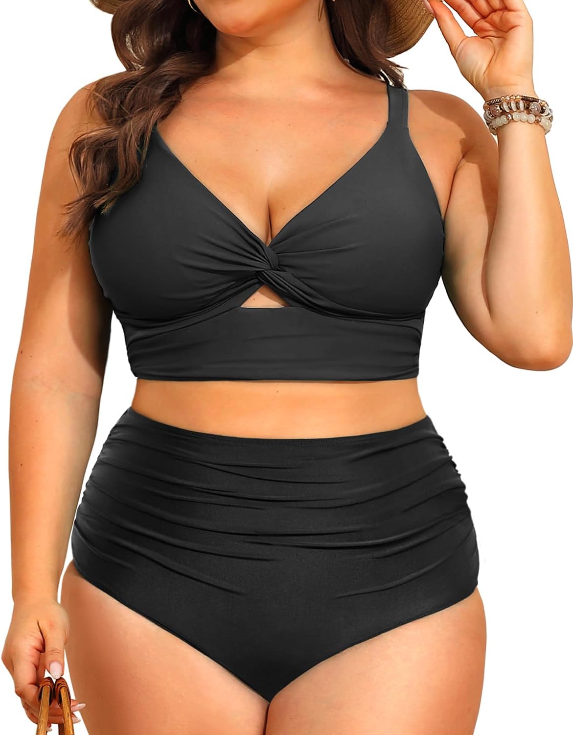 Daci Plus Size Two Piece Swimsuits for Women with Tummy Control