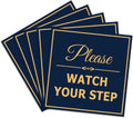 Please Watch Your Step Sign - Square Classy Safety Sign, 5 Pack