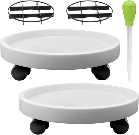 2Pack 15.7in Large Plant Stand Dolly for Heavy Planters