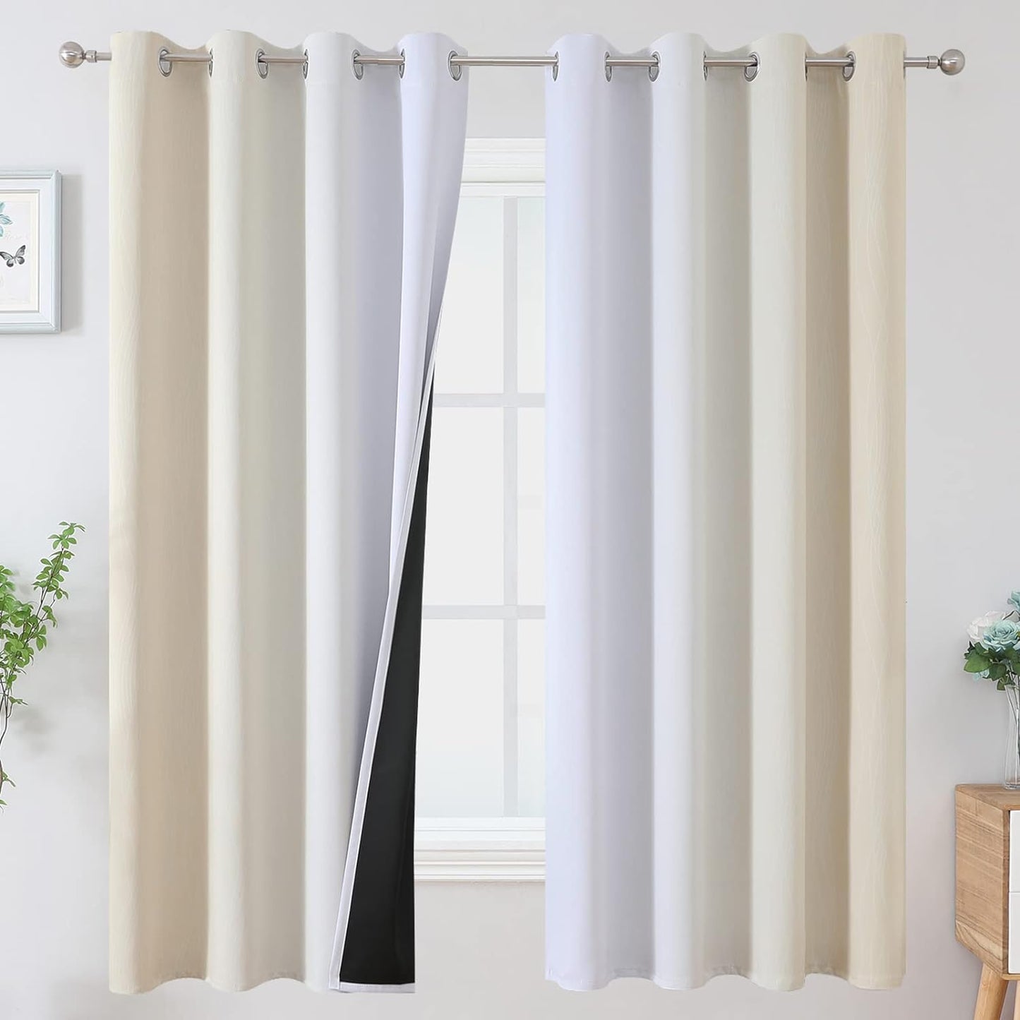 Ombre Blackout Curtains for Bedroom and Living Room by Estelar