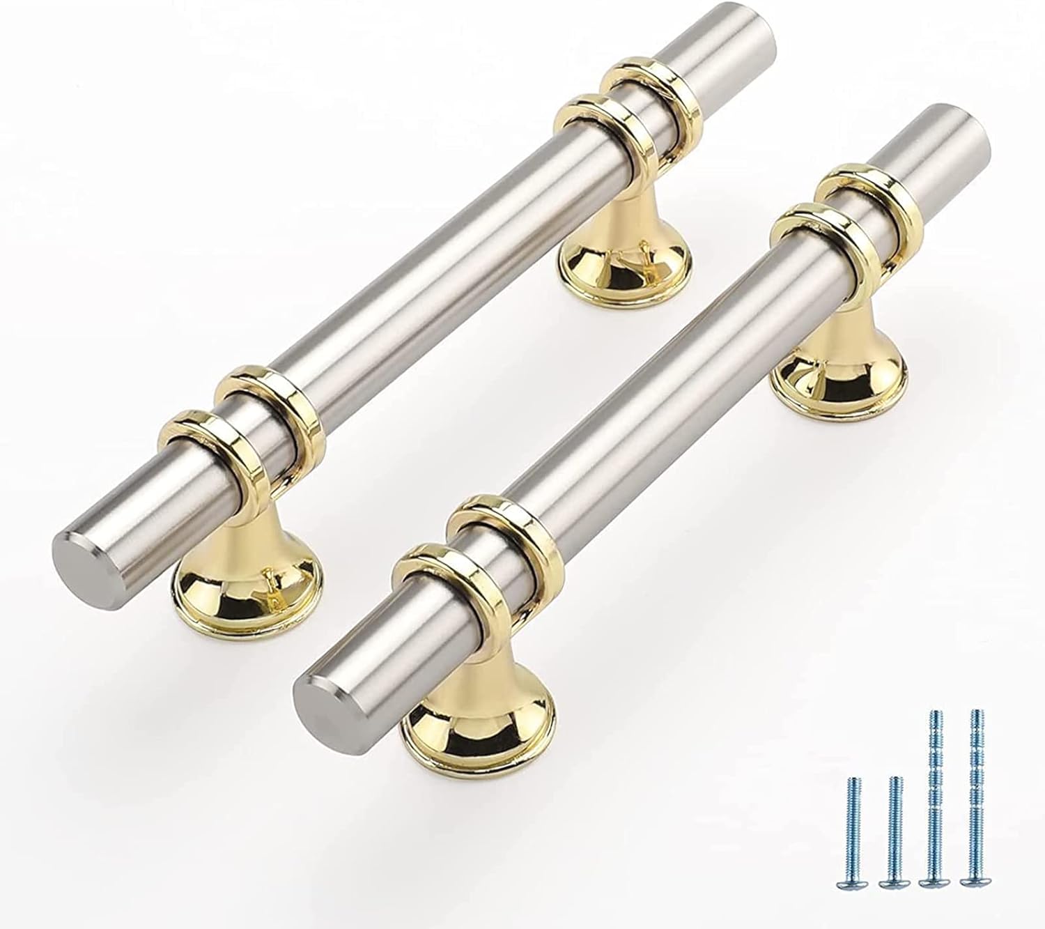Rergy Cabinet Handles Drawer Pulls Knobs 25Pack Brushed Nickel