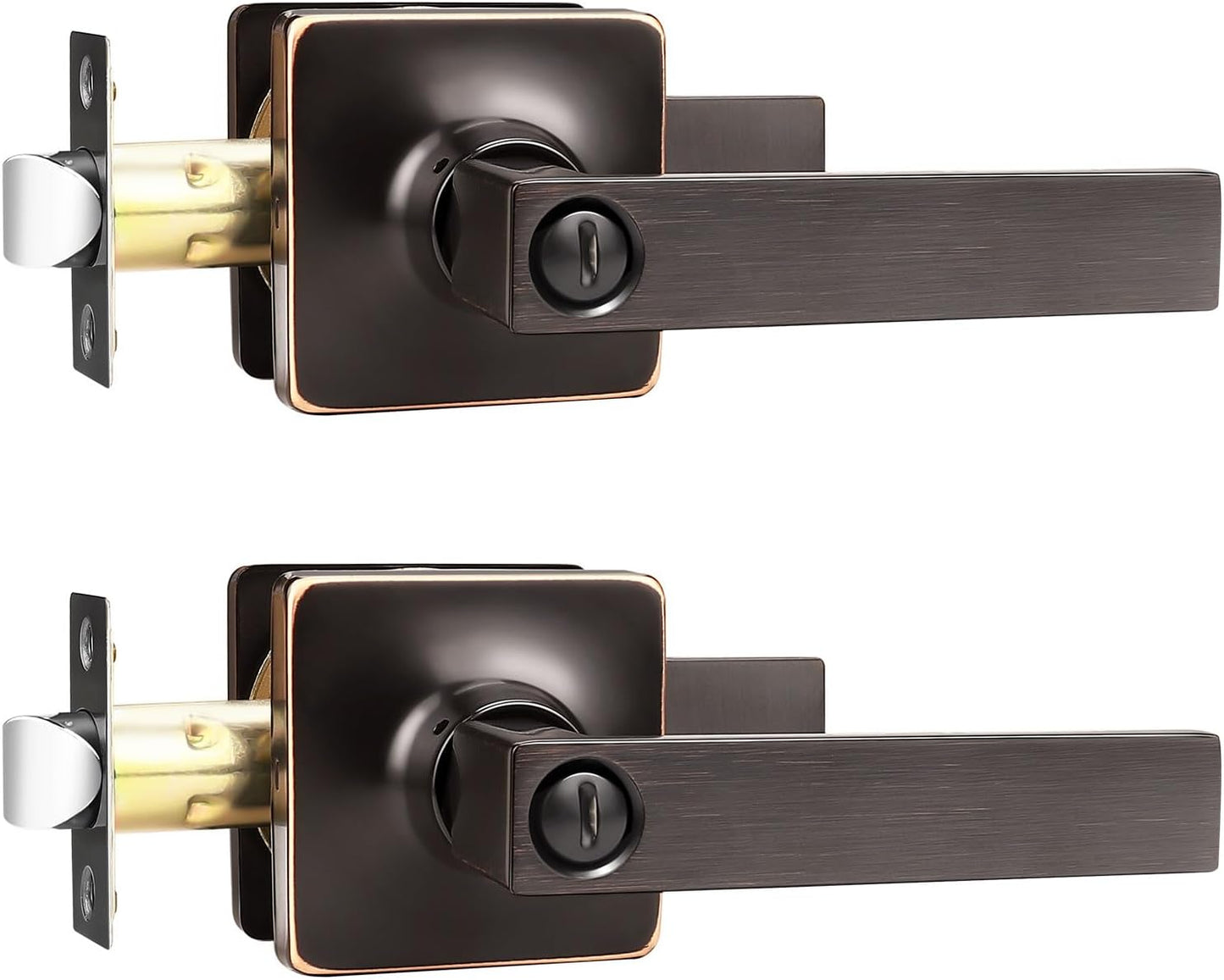 GOBEKOR Privacy Lever Door Handle Set for Modern Homes