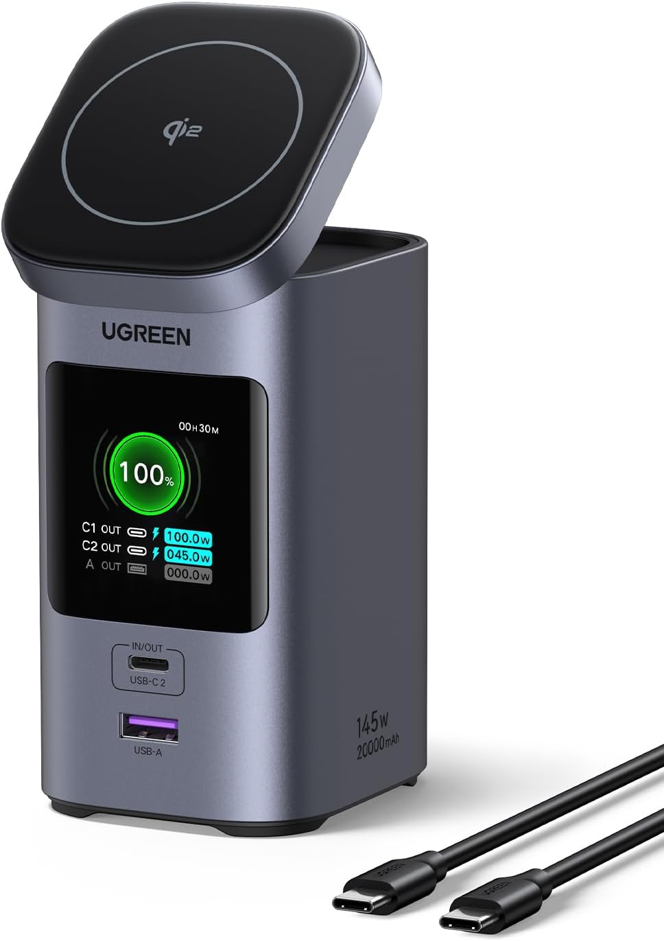 UGREEN 20000mAh Power Bank: 145W Fast Charging for iPhone/MacBook