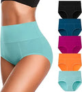 Cotton High Waisted Panties Full Coverage Briefs - Comfortable Support