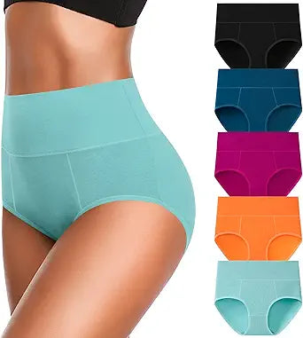 OLIKEME Cotton Underwear High Waisted Full Coverage Briefs